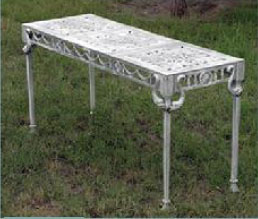 Cast Aluminum Garden Patio Furniture Dolphin Console Table Triple